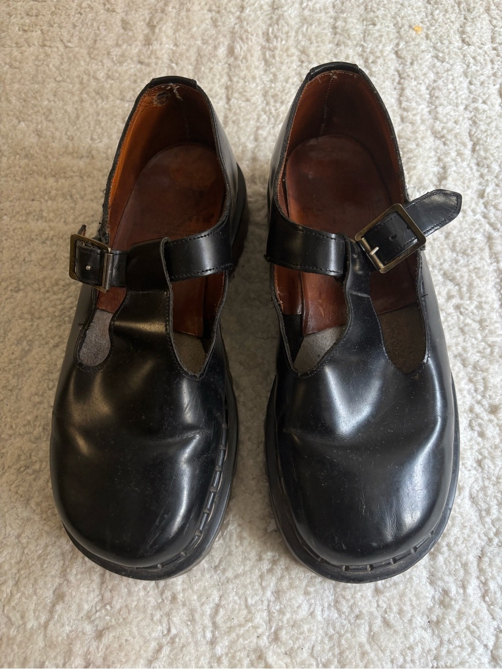 Dr. Martens Tredair Black Leather T‑Strap Mary Jane Flats